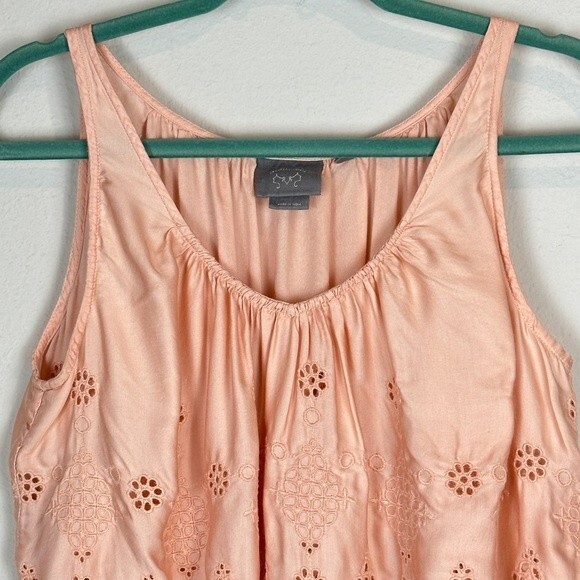Anthropologie Vanessa Virginia Eyelet Swing Tank Top 2 - Picture 2 of 8